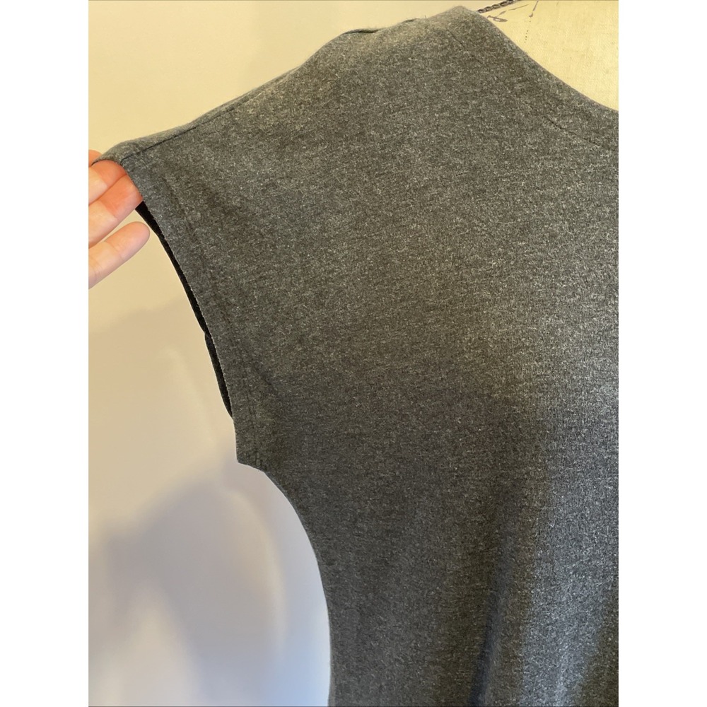 Eileen Fisher 2PC Charcoal Gray Cotton Dress Cardigan Set M Minimalist Lagenlook - Picture 10 of 16